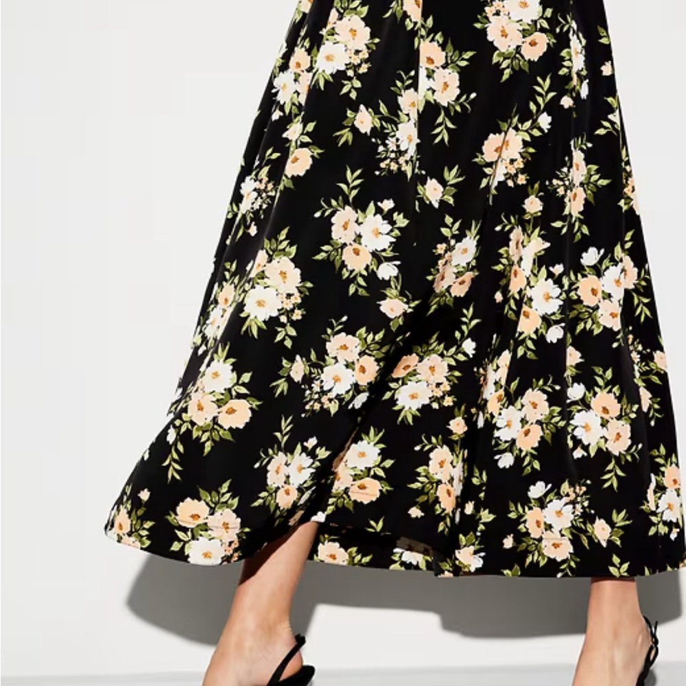 Old Navy Black Floral Maxi Skirt
